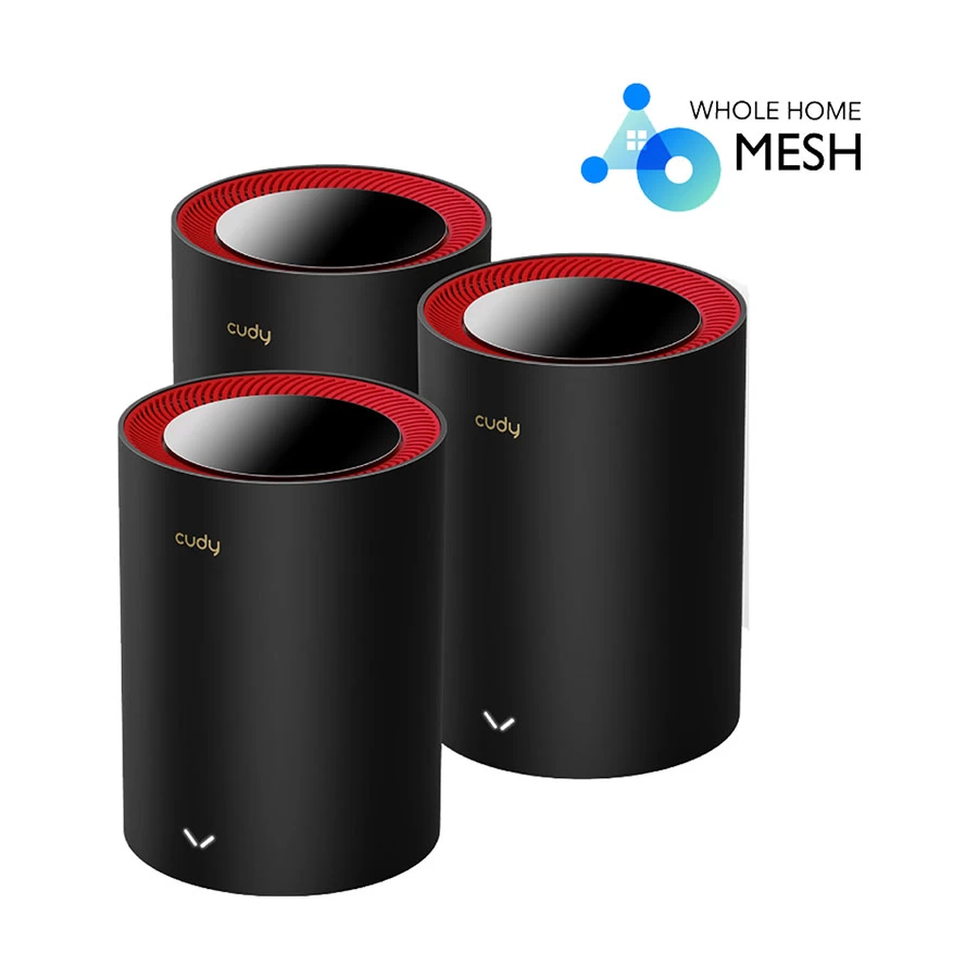Cudy M3000 1.0 AX3000 Mbps Gigabit Dual-Band Black Mesh Wi-Fi 6 System (3-Pack)